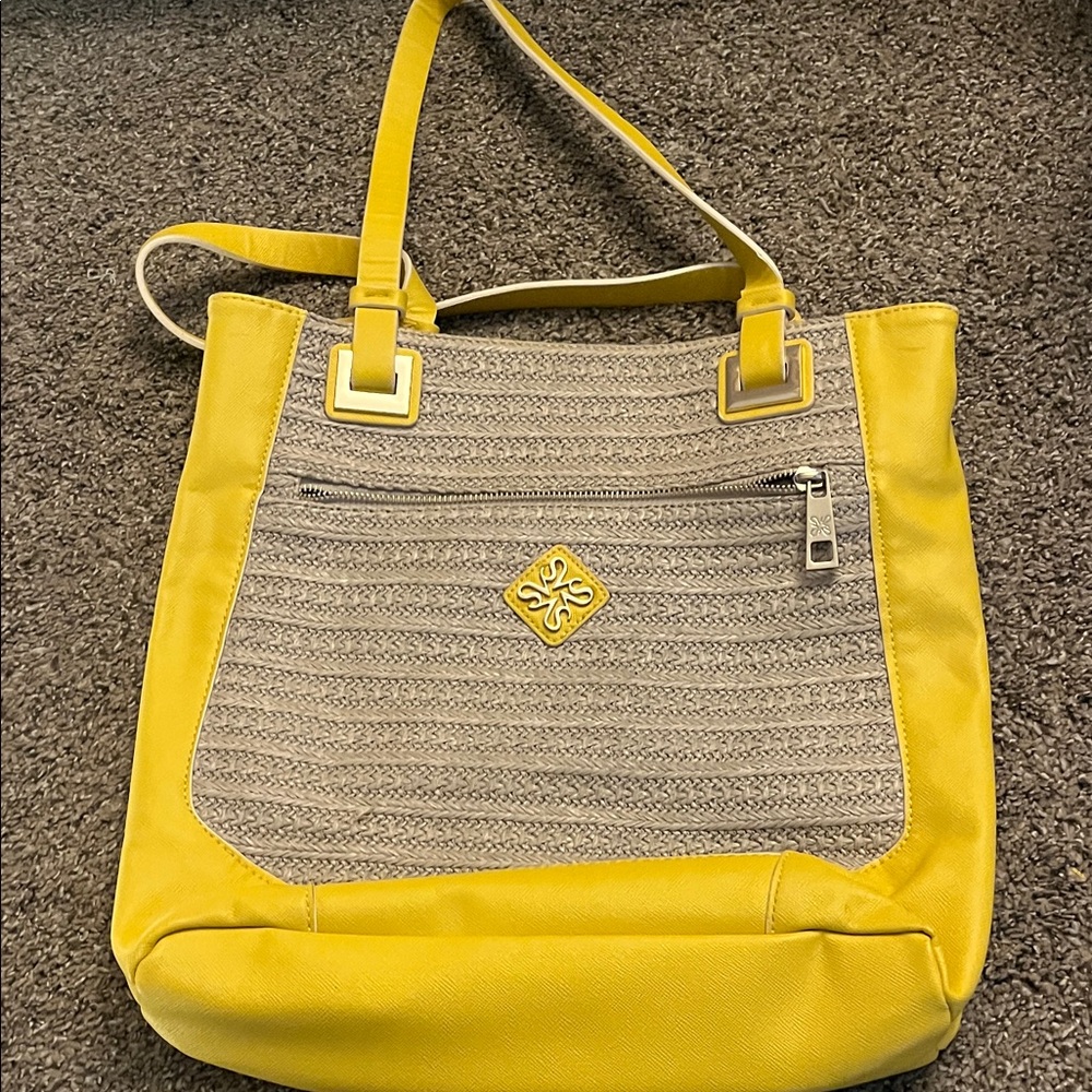 Yellow and Beige Tote Bag